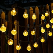 OriginalSourcing Solar String Lights Outdoor 30 LED 20ft Crystal Globe Lights Waterproof with 8 Lighting Modes for Outdoor Garden Wedding Party Decor