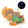 thumbnail image 2 of Aquarium Fish Tank Safe Silicone Luminous Simulation Frogfish Landscape Decorationgreen orange, 2 of 4