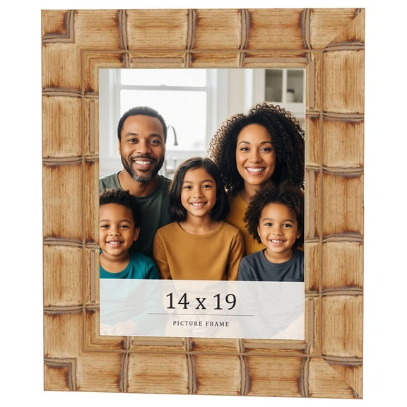 14x19 Frame Beige Real Wood Picture Frame Width 3 inches | Interior Frame Depth 0.5 inches |