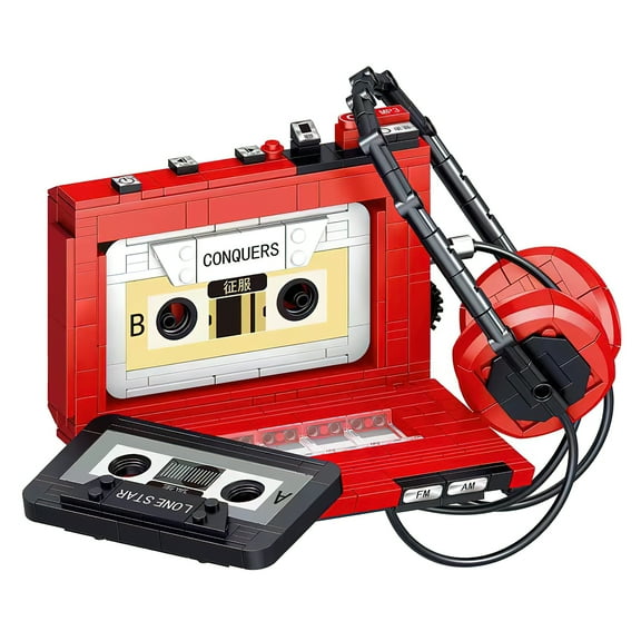 MACTANO Mini Building Block Set Recorder Building Kit Toy for Adult Kid Red 457PCS