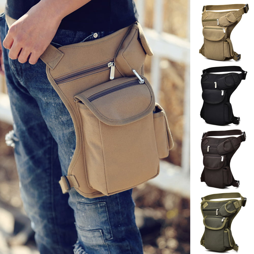XUELI Canvas Tactical Military Waist Pack Pouch Outdoor Drop Leg Bag Waist Bag Fanny Packs Tactical Leg Bag Thigh Pouch Bag Crossbody Bag
