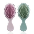 thumbnail image 1 of 2 Pack Mini Detangling Hair Brush,Soft Bristles Paddle Toddler Oval Hairbrush, Mini Hair Brushes, Pocket Travel Wet Dry Small Hair Brushesfor Kids Women Girl( Tender Green+Grey ）, 1 of 9