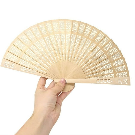 

Wooden Hand Fan Hand Held Folding Fan with Gift Bags Wedding Favors (Pack of 24)