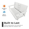 thumbnail image 5 of Innovaze Premium 5 ft Poly Lumber Porch Swing for 3 Person, High Back & Deep Seat Comfort, Foldable Cup Holders, Stainless Steel Hardware, White, 5 of 11