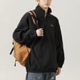 thumbnail image 5 of Maoxin Mens Jackets Men's Vintage Warm Solid Color Half Zipper Pocket Long Sleeved Casual Jacket Black XL, 5 of 5