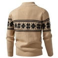 thumbnail image 4 of Levmjia Men's Stand Collar Jacket Double Zip Up Sweater Winter Knit Jacket for Men Casual Elastic Knit Outwear Warm Nylon Spandex Fleece Lined Sweater Slim Fit Pullover M-4XL, 4 of 5