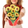 thumbnail image 1 of 1 pieza Ramo de girasol Tarjeta de regalo emergente 3D Tarjeta de felicitación de flores plegables 3D con sobre Tarjeta floral Tarjeta de cumpleaños artesanal para novia o mamá JM JM, 1 of 5