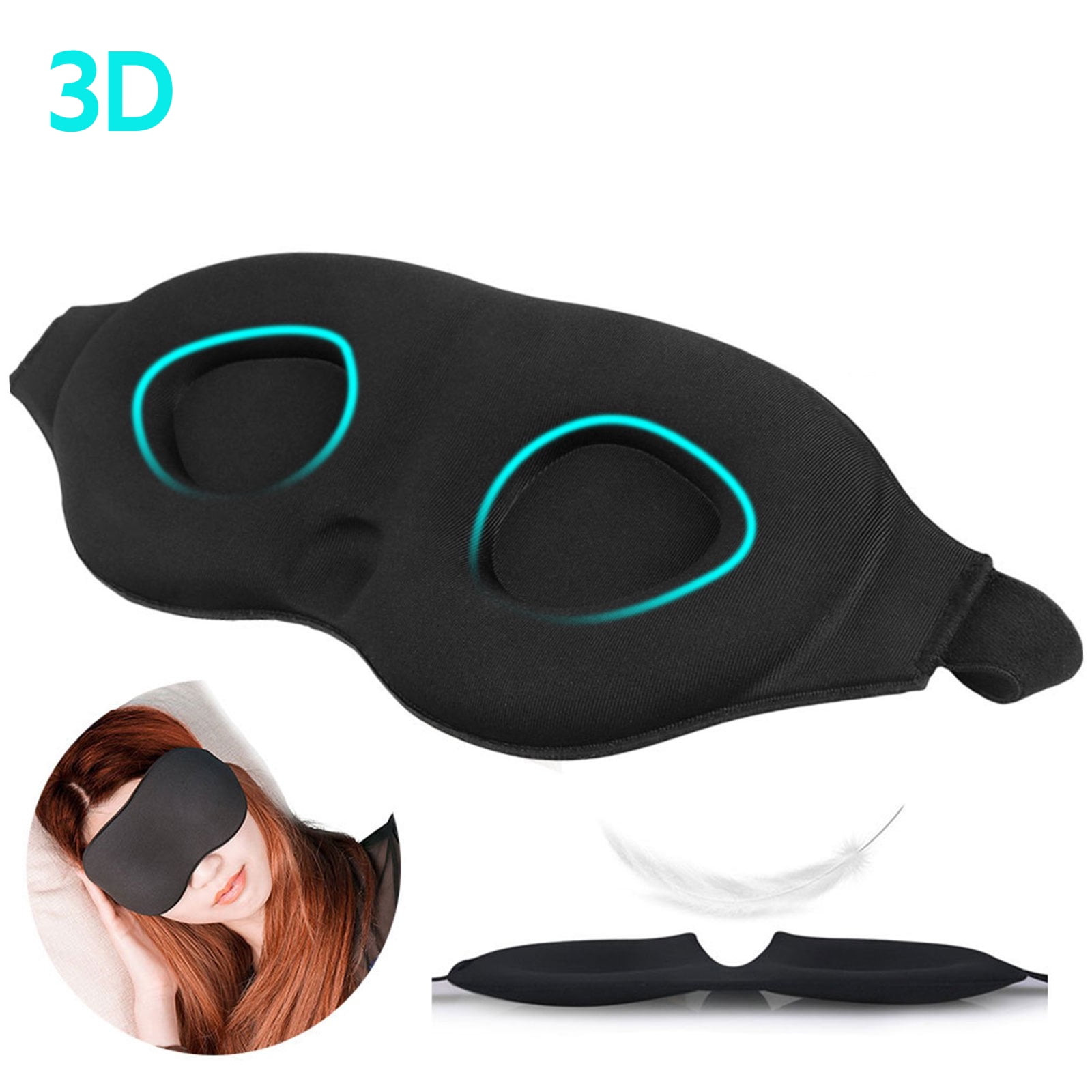 Nap,Travel and Meditation ZHUFUREN Sleep Mask for Men Women,3D Eye Mask for Sleeping of Light Blocking Concave Blindfold Eye Cover for Night Sleep 