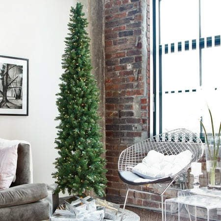 Classic Pine Pre Lit Pencil Christmas Tree Walmart Com