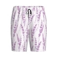 thumbnail image 4 of Wukai Lavender Flowers Men’s Short Pajama Pants With Pockets Soft Sleep Pj Shorts for Men-Small, 4 of 6
