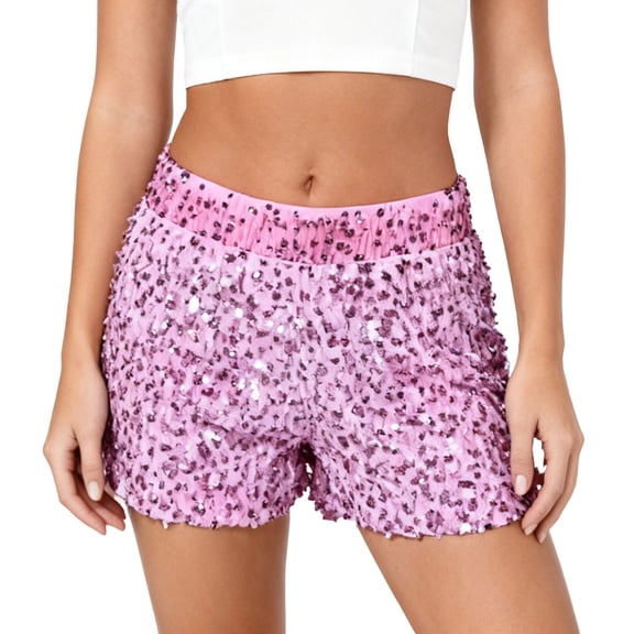 Afdoent Jean Shorts For Women High Waist Sequin Pants Bodycon Denim Shorts For Party Night Out Vacation Clothes