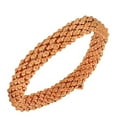thumbnail image 2 of EDFORCE Stainless Steel Rose Gold-Tone White CZ Stretch Mesh Bracelet, 2 of 4