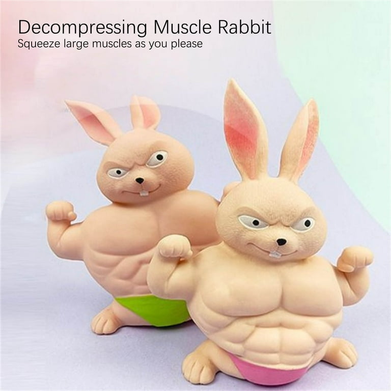Funny Squishy Rabbit Toy, Squeeze Rabbit Toy, Stretchy and Squishy Rabbit  Toy, Muscle Animal Figure Toys for Kids and Adults 