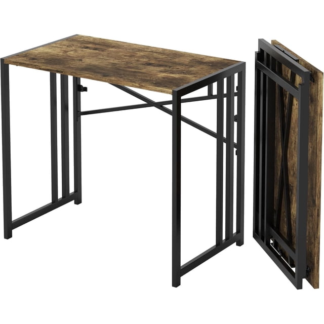 Folding Computer Desk inch Writing Gaming Computer Camping Desk No Assembly Required Home Office Table Mahogany