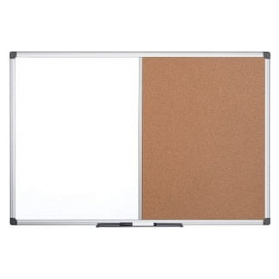 MasterVision Dry-Erase Combo Board 0.50" Height x 48" Width x 72" Depth - Natural Cork, Melamine Surface - Self-Healing, Resilient, Easy to Clean, Dry Erase Surface, Durable - Silver Aluminum Frame -