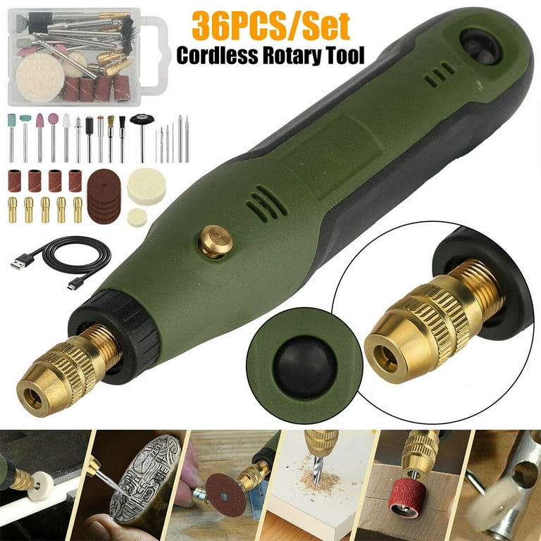 USB Cordless Rotary Tool Kit Woodworking Engraving Pen DIY For
