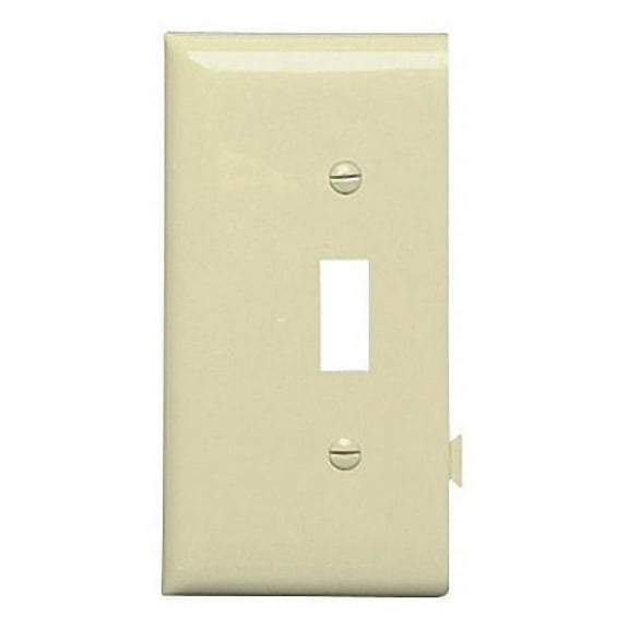 Pass & Seymour Legrand PJSE1I Toggle Sectional Wall Plate, End Section, Unbreakable Thermoplastic, Semi-Jumbo Size Light Switch Cover, Ivory