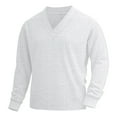 thumbnail image 2 of Sweatshirts for Men 2026 Fall Winter Long Sleeve Plain V Neck Jacquard Knitted Sweatshirt Mens Pullover Top, 2 of 6