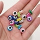 thumbnail image 5 of iYOE 50 piezas 6/8/10 mm mezcla de cuentas espaciadoras de ojo turco planas y redondas de resina para hacer pulseras, collares, pendientes, cadenas para teléfono, 5 of 5