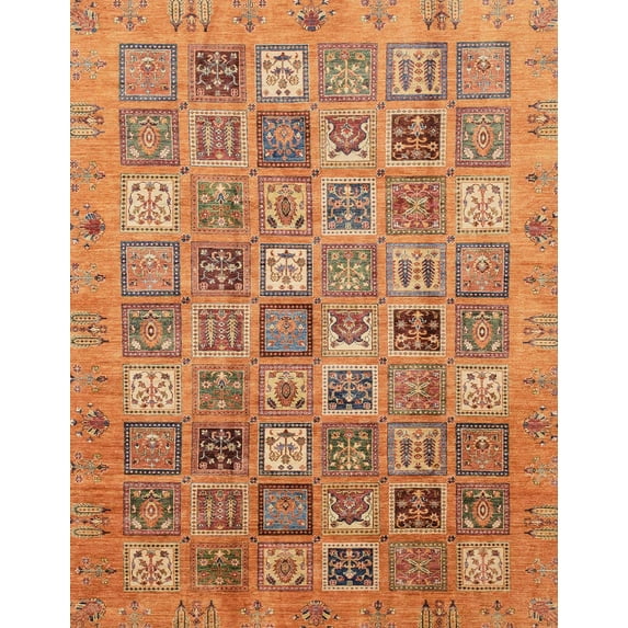 Ahgly Company Indoor Rectangle Abstract Orange Abstract Area Rugs, 3' x 5'