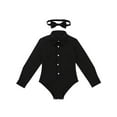 thumbnail image 3 of IEFIEL Kids Boys Long Sleeve Latin Modern Dance Shirt Romper Bodysuit Dress Shirt Dancewear Black 4, 3 of 7