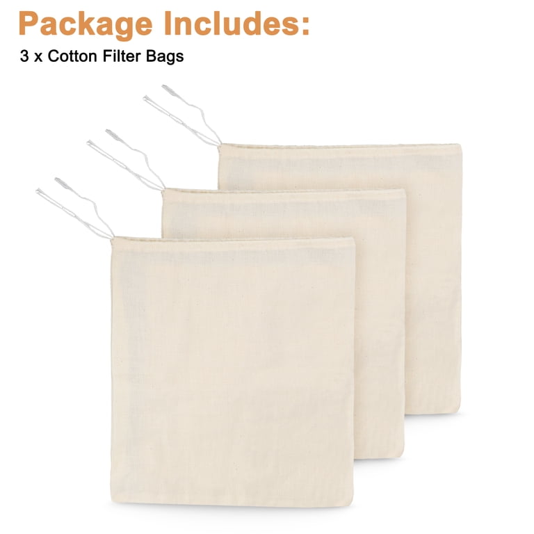 TSV 3-Piece Nut Milk Bags Cotton Cheesecloth photo 7