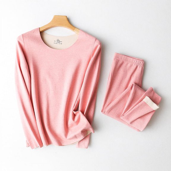 2022 Autumn And Winter New Colorful Thermal Underwear Set Women AB Face Ladies Autumn Pants Warm Clothing Sakura Pink XXXL