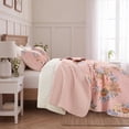 thumbnail image 6 of Regency Heights Quilt Set Full/Queen Size, Blush Floral Bedspread, Reversible Coverlet Set, 3-Piece Quilted Bedding Set with Shams for All Season, 6 of 9