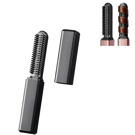 Portable Bang Styling Comb, Mini Hair Straightener for Bangs, Rechargeable Touch-Up Fast Heating Small Hair Straightening Brush