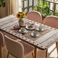 thumbnail image 3 of Texas Star Vintage Table Cloths for 6 Foot Rectangle Tables, Red Berry Retro Art Wooden Patio Waterproof Elastic Fitted Tablecloths, Washable Rectangular Table Cover for Camping, 3 of 8