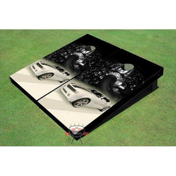 Camaro White Themed Cornhole Boards