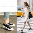 thumbnail image 2 of Women’s Canvas Low Top Sneaker Lace-up Classic Casual Shoes Black and White, 2 of 5