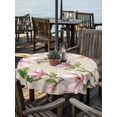 thumbnail image 2 of Outdoor Tablecloth with Umbrella Hole for Patio/Picnic/Party/Camping, Pink Magnolia Waterproof Table Cloth Round Cover Washable, Farmhouse Seasonal Botanical Blossom Florals (Dia 54"), 2 of 9