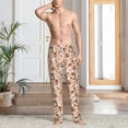 thumbnail image 5 of Uemuo coffee tea pots Pattern Men's Wide Leg Palazzo Lounge Pants with Pockets Light Weight Loose Comfy Casual Pajama Pants-Large, 5 of 9