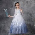 thumbnail image 4 of KAWELL Snowflake Long‑Sleeve Princess Dress with Cape, Ice‑Queen Themed Costume Gown, 4 of 5