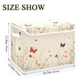 thumbnail image 3 of WOBOGO Butterfly Wildflower Pictures Large Collapsible Storage Box Flip Lid Fabric Decorative Organizer Container Basket with Handles 16.5×12.6×11.8in, 3 of 7