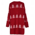 thumbnail image 7 of Christmas Cardigan Sweaters for Women Long Sleeve Loose Fit Casual Knit Christmas Tree Embroidered Sweater Jacket Winter Xmas Open Front Cozy Holiday Soft Christmas Sweaters for Women Red M, 7 of 7