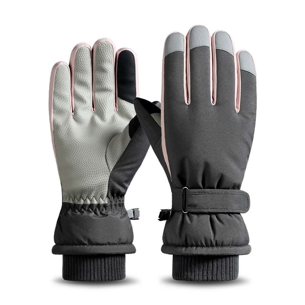 Waterproof Winter Gloves Man Woman Warm Ski Snow Thinsulate Touchscreen Mitten for Cold Weather Running Anti-Slip Black 