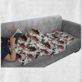 thumbnail image 6 of Shabby Flora Soft Flannel Fleece Throw Blanket, Country Style Floral Flower Roses Watercolor Image Art, Cozy Plush for Indoor and Outdoor Use, 50" x 60", Dark Coral Maroon, by Ambesonne, 6 of 6