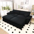 thumbnail image 2 of Dinosisco Modular Sectional Cloud Couch with 2 Reversible Ottoman, Oversized 2 Seater Indoor Chaise Lounge L-Shaped Small Space Corduroy Sofa for Living Room/Apt, Black, 2 of 9
