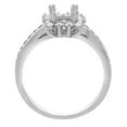 thumbnail image 2 of 14K White Gold Natural Cabochon Emerald Flower Halo Ring Oval 6x4mm Diamond Accents, size 9.5, 2 of 4