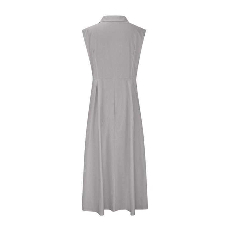 chinese dress ladies Navy Cotton-Linen Dress | Comfy, Flattering, and Shapely main image 1