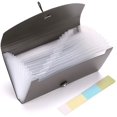 thumbnail image 4 of 13 Pockets Expanding Check Bill File Folder-Hand-held Small Accordion File Folder Expandable Card Ticket Holder Plastic Business Document Organizer Wallet Case New Grey, 4 of 6