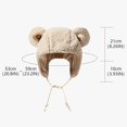 thumbnail image 2 of Baqcunre Beanies Hats Men, Plush Bear Ears Pullover Hat Women's Winter Warm Teddy Fleece Hat, Beanie for Women, Baby Beanie, 2 of 3