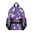 thumbnail image 2 of Unicorn and Star Purple Pattern Cute School Backpack Bag for School with Padded Back and Adjustable Shoulder Straps 15.25"x11.5"x5.25", 2 of 3