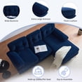 thumbnail image 6 of 82.6" Modern Sectional Sofas Couches,L Shaped Velvet Sofa Couch for Living Room,Bedroom,Blue, 6 of 7