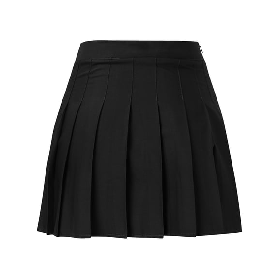 Vedolay Skirt for Womens Elastic Waist Color Block A-Line Midi Chiffon Pleated Skirt,Black L