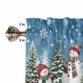 thumbnail image 5 of Christmas Snowman Kitchen Curtains and Valances Set, Red Snowman Xmas Trees Snowflakes Blue Ombre Rod Pocket Window Valance Window Curtain Panels for Living Room Bedroom Laundry, 27.5x24in, 3 Pieces, 5 of 7