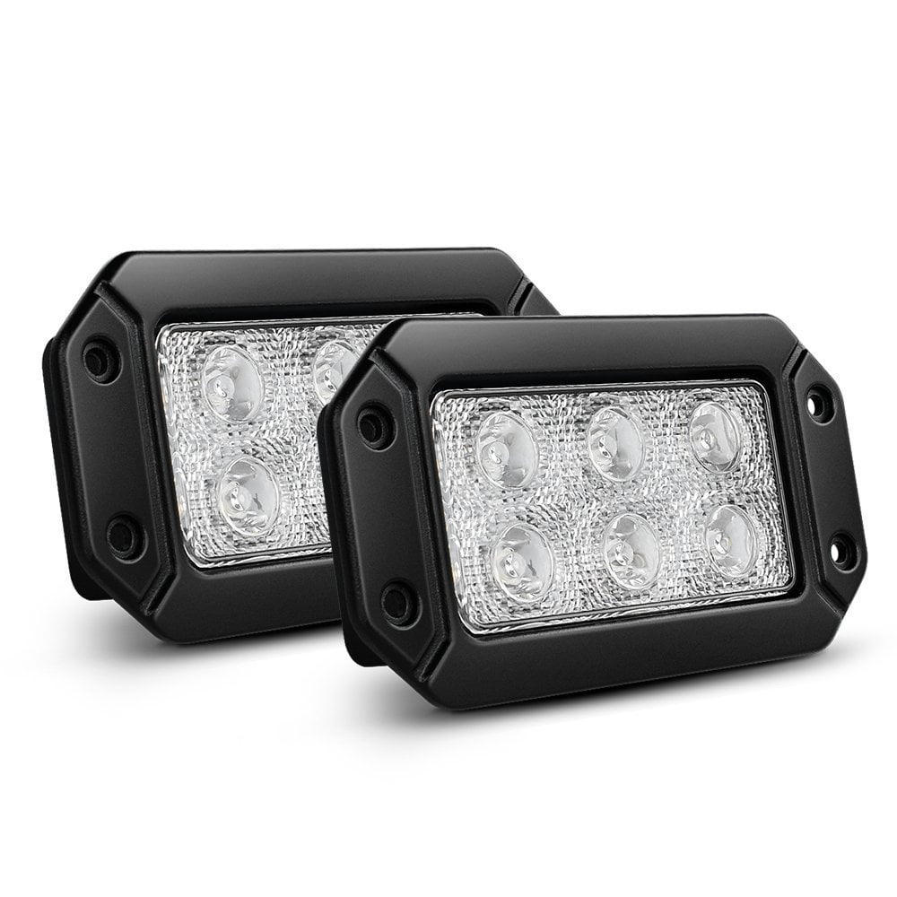 Nilight Led Light Bar 2PCS 18W Spot Flush Mount LED Work Light Driving