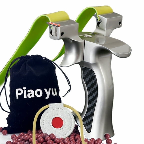 Piaoyu Outdoor Hunting and Shooting Metal Professional Slingshot for Adult,Clay Ball,Thickened Rubber Bands,Target